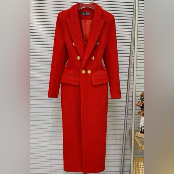 Jackets & Blazers - 252. High end Red Suit Wool Coat